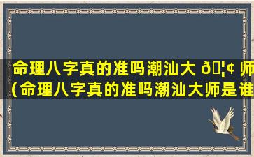 命理八字真的准吗潮汕大 🦢 师（命理八字真的准吗潮汕大师是谁）